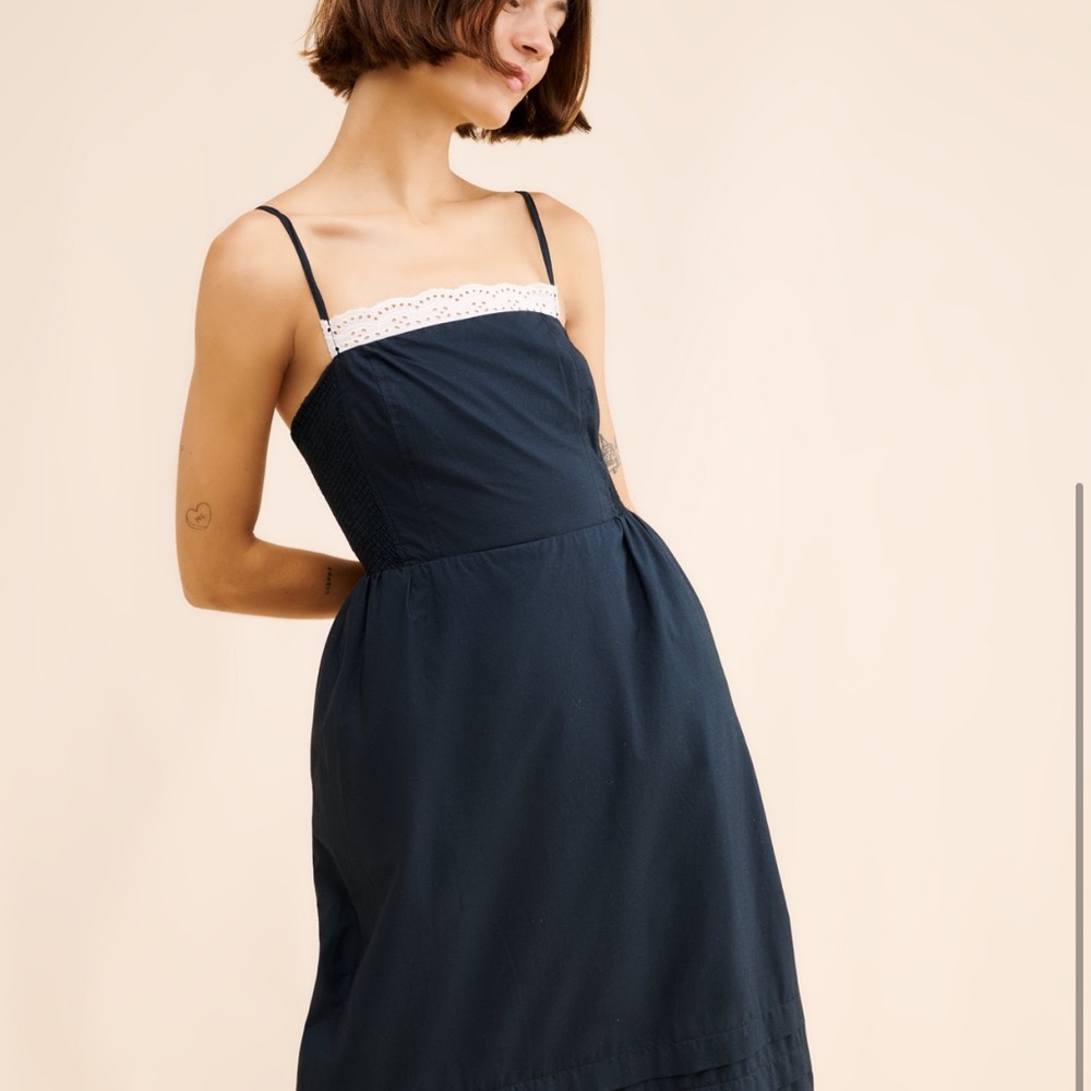 Anthropologie Midi Dress with White Trim